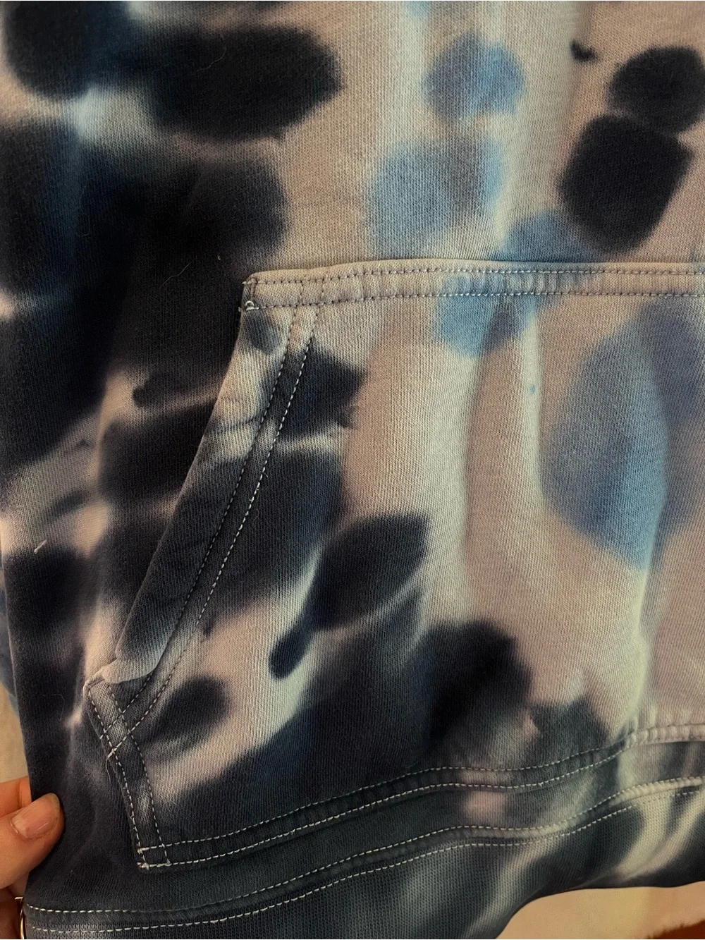 GAP Teen Blue Tie-Dye Pullover Hoodie Sweatshirt